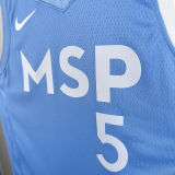 Timberwolves EDWARDS #5 Blue NBA Jerseys