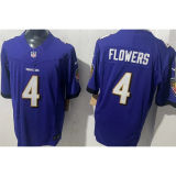 FLOWERS #4 Men's Baltimore Ravens NFL Jersey 乌鸦  (3代）