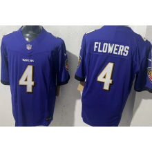 FLOWERS #4 Men's Baltimore Ravens NFL Jersey 乌鸦  (3代）
