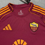 2025/26 Roma 1:1 Quality Home Red Fans Soccer Jersey  带胸前广告