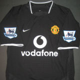 2003/04 M Utd Away Black Retro Soccer Jersey