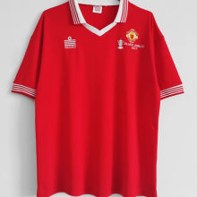 1977 M Utd Home Red Retro Soccer Jersey