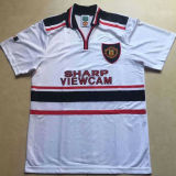 1997/99 M Utd Away White Retro Soccer Jersey