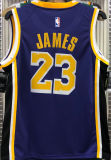 LA Lakers James #23 Purple NBA Jerseys Hot Pressed