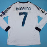 2012/13 RM Home White Retro Long Sleeve Soccer Jersey