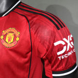 2025/26 M Utd Home Red Player Version Soccer Jersey