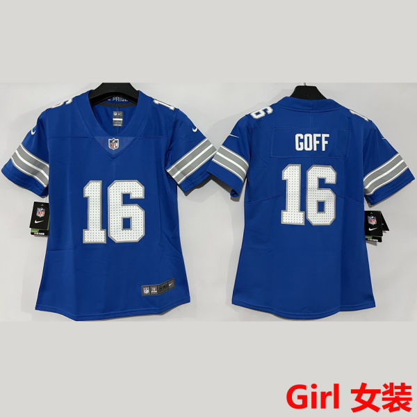 GOFF #16 Detroit Lions Girl NFL Jersey 雄狮