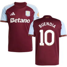 BUENDIA #10 Aston Villa Home Fans Soccer Jersey  2025/26 (UCL Font 欧冠字体 ) ★★
