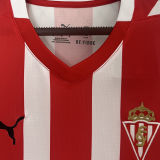 2024/25 Gijon Home Red White Fans Soccer Jersey 希洪竞技