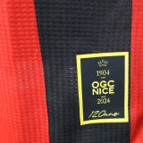 2024/25 Nice Home Red Black Player Version Soccer Jersey