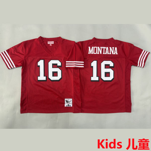MONTANA #16 San Francisco 49ers Retro Kids NFL Jersey 49人