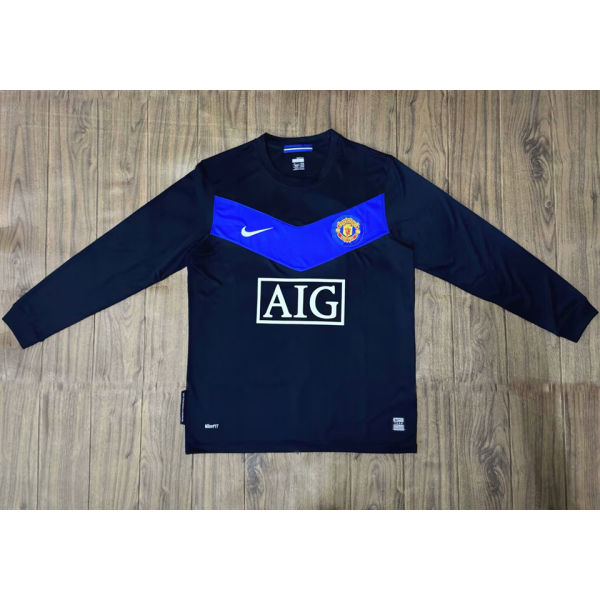 2009/10 M Utd Home Red Long Sleeve Retro Soccer Jersey