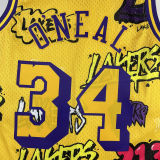 1996/97 Lakers ONEAL #34 Yellow Retro NBA Jerseys 热压