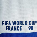 1998 France Away White Long Sleeve Retro Soccer Jersey