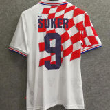 1998 Croatia Home Red And White Retro Soccer Jersey