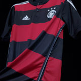 2014 Germany Away Balck And Red Retro Soccer Jersey