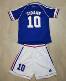 1998 France Home Blue Kids Retro Soccer Jersey