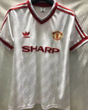 1986/88 M Utd Away White Retro Soccer Jersey
