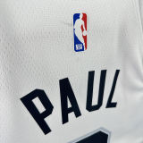 Spurs PAUL  #3  White NBA Jerseys