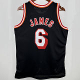 2013/14 Miami Heat  JAMES #6 Black Retro NBA Jersey