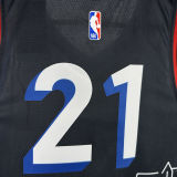 2021 76ers EMBIID #21 Sapphire Blue City Edition NBA Jerseys 热压