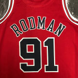1998 Bulls RODMAN #91 Retro Red NBA Jersey