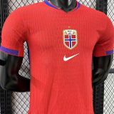 2025/26 Norway Home Red Player Version Soccer Jersey