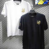 2025 Santos Black Cotton Retro Style T-Shirt