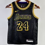 Lakers BRYANT #24 Black Kids NBA Jersey