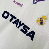 1990/92 RM Home White Retro Soccer Jersey