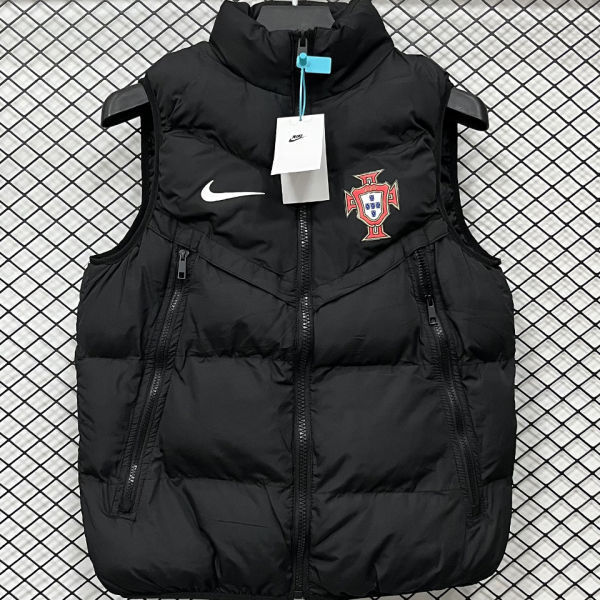 2026/27 Portugal Black Cotton Vest Jacket  J3308 黑色