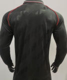 2025 M Utd Black Retro Style Player Version Long Sleeve Soccer Jersey