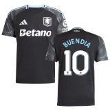 BUENDIA #10 Aston Villa Away Black Fans Soccer Jersey 2025/26 (UCL Font 欧冠字体 ) ★★