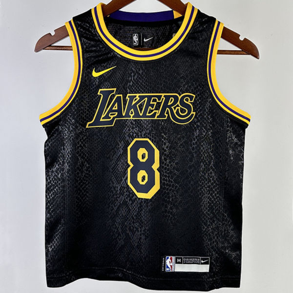 Lakers BRYANT #8 Black Kids NBA Jersey