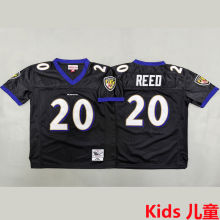REED #20 Baltimore Ravens Retro Kids NFL Jersey 乌鸦