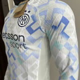 2025/26 In Milan Away White Player Version Long Sleeve Soccer Jersey