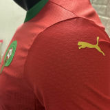 2025 Morocco Home Red Player Version Soccer Jersey