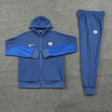 2025 In Milan Light Blue Hoody Zipper Jacket Windbreaker