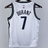 Nets DURANT #7 White Kids NBA Jersey 热压