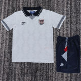 1990 England Home Kids Retro Soccer Jersey