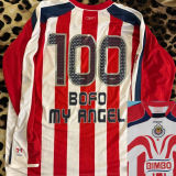 BOFO MY ANGEL #100 Chivas Home Retro Long Sleeve Soccer Jersey 2006/2007 ★★