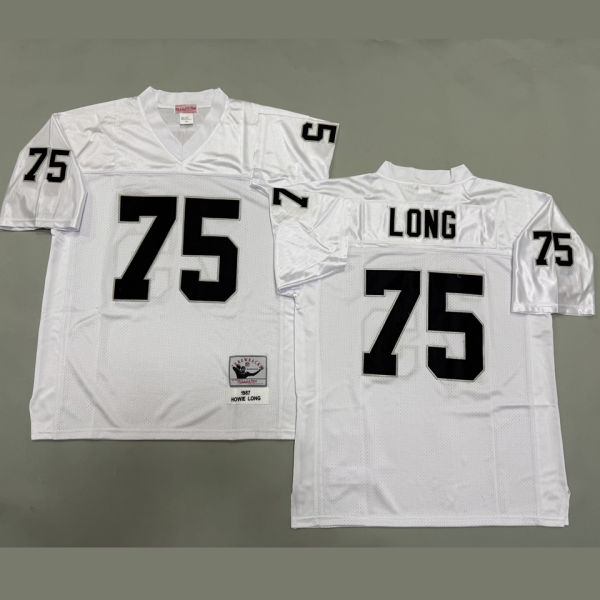 LONG #75 Men's Las Vegas Raiders Retro NFL Jersey 突袭者