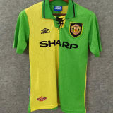 1992/94 M Utd Yellow And Green Retro Soccer Jersey