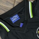 1998/99 M Utd Away Black UCL Version  Long Sleeve Retro Jersey