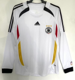 2006 Germany Home White Retro Long sleeve Soccer Jersey