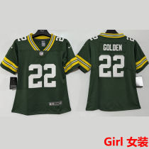 GOLDEN #22 Green Bay Packers Girl NFL Jersey 包装工