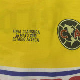 2013 Club America Home Yellow Retro Soccer Jersey