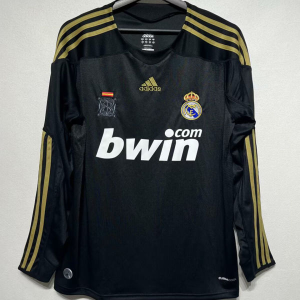 2009/10 RM Away Black Retro Player Version Long Sleeve Jersey