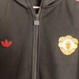 2025 M Utd Black Retro Windbreaker Jacket