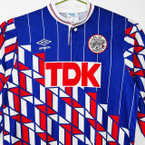 1989/1990 AA Away Retro Long Sleeve Soccer Jersey